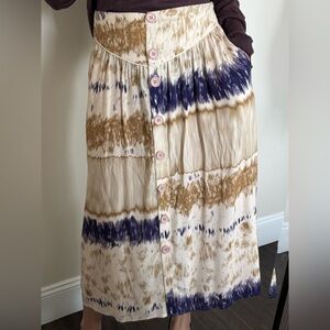 Mamouchka Tie-Dye Button-Front Midi Skirt size S